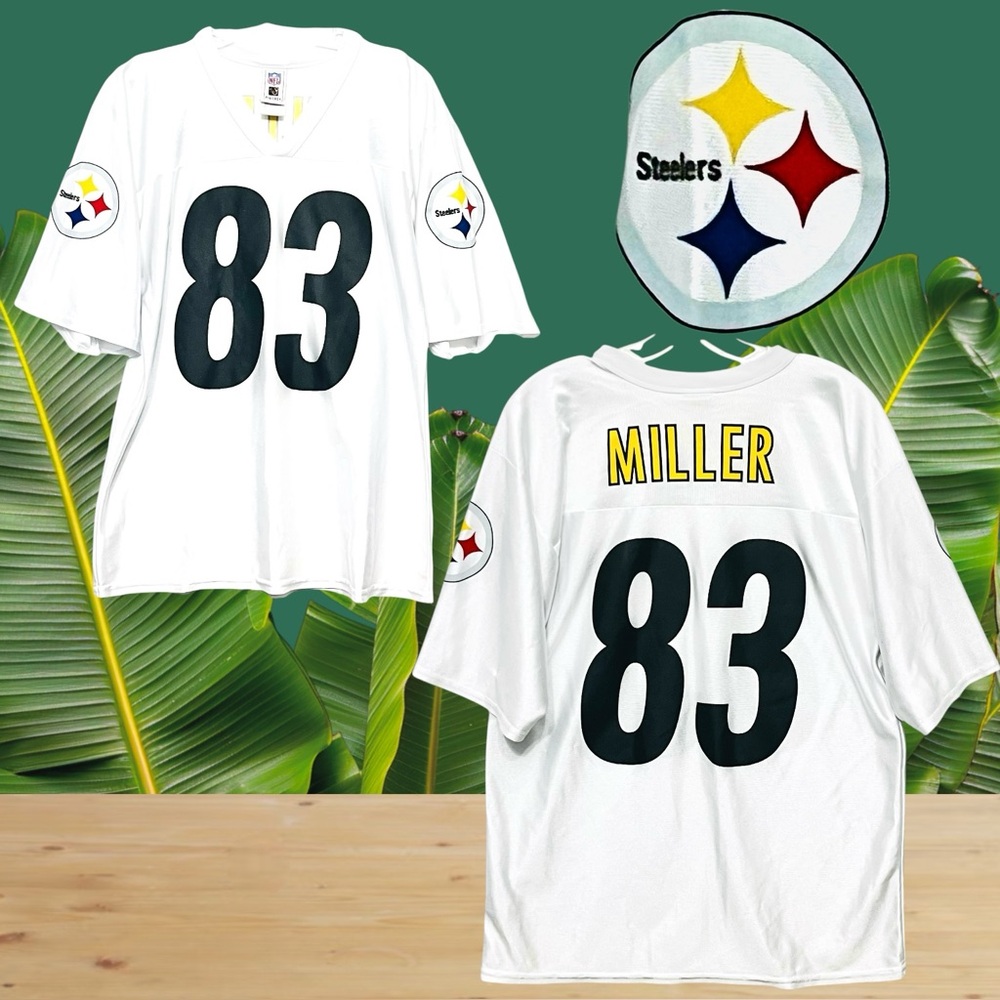 Vintage Pittsburgh Steelers NFL Team Miller #83 Jersey M White